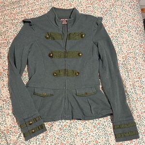 Vintage Juicy Couture Green and Gold Sparkle Utility Jacket Small